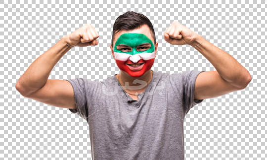 عکس نقاشی پرچم ایران روی صورت