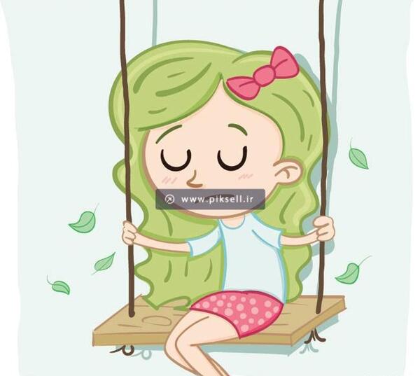 عکس دختر زیبا در حال تاب بازی
