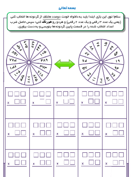 عکس ضرب دو رقمی در دو رقمی