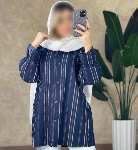 عکس مانتو اسپرت رنگ سرمه ای