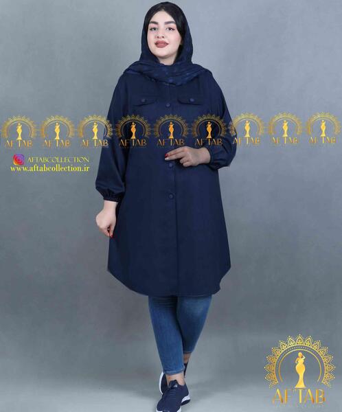 عکس مانتو اسپرت رنگ سرمه ای