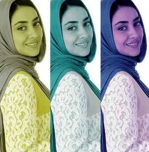 عکس بهاره کیان افشار با لباس آبی