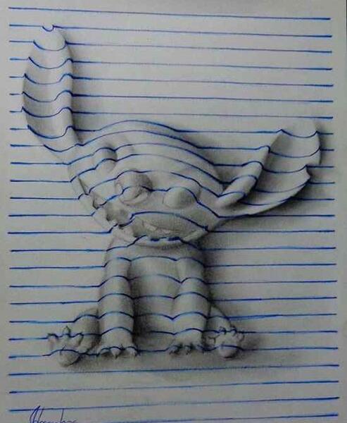 عکس نقاشی صورت روی کاغذ ساده