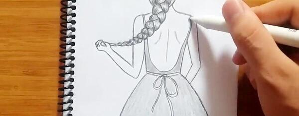 عکس نقاشی ساده دو دوست صمیمی دختر