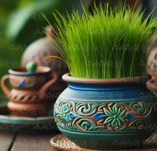 عکس دختر با سبزه عید