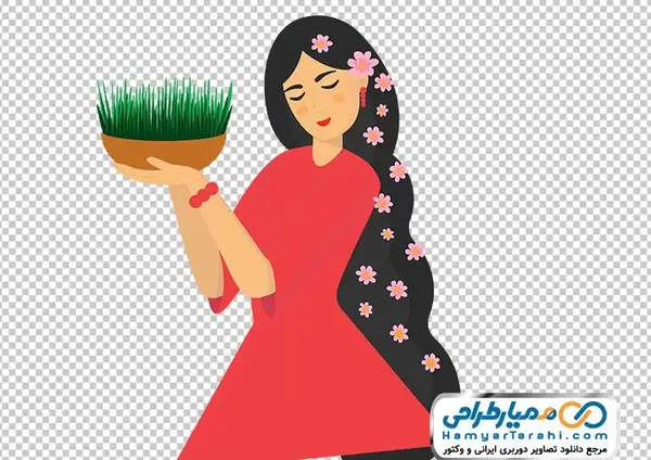 عکس دختر با سبزه عید