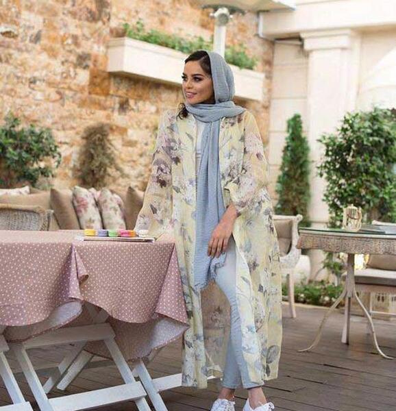 عکس مدل مانتو جدید حریر گلدار