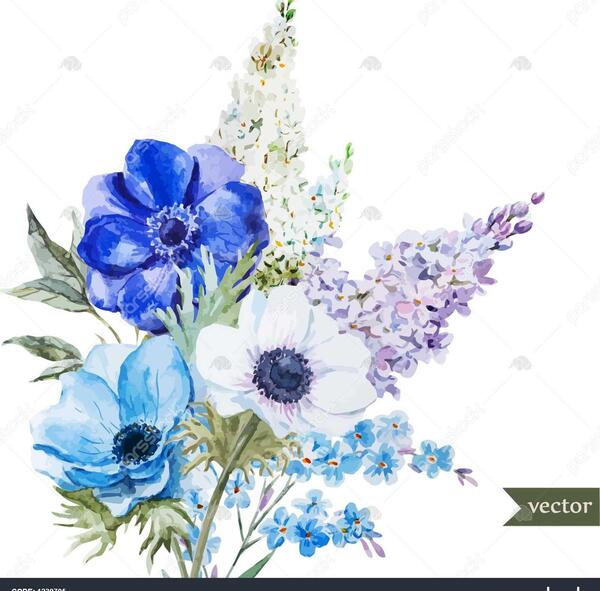 عکس نقاشی گل یاس بنفش
