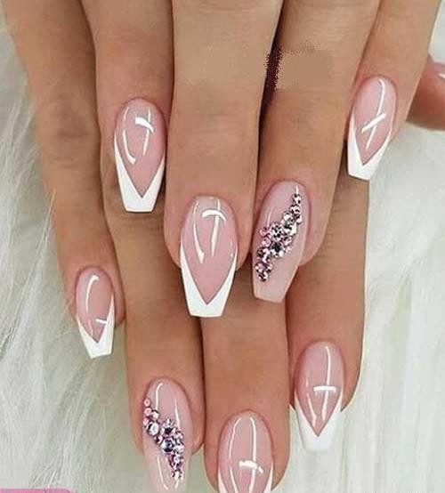عکس مدل ناخن فرنچ هشتی