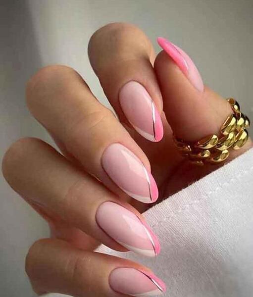 عکس مدل ناخن فرنچ هشتی