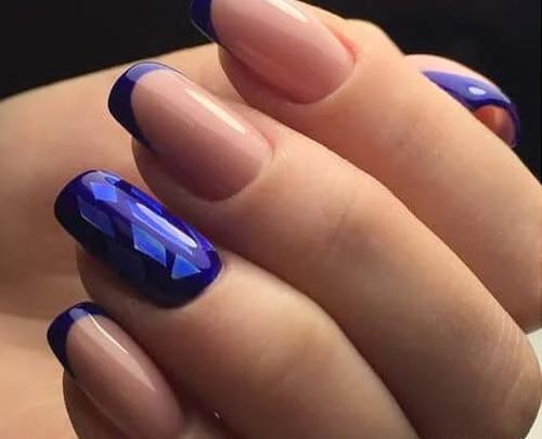 عکس مدل ناخن فرنچ هشتی