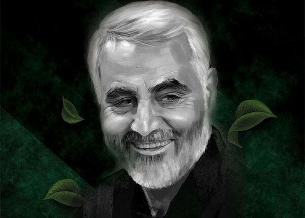 عکس سردار سلیمانی طراحی شده