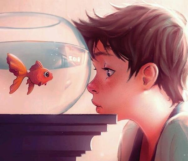 عکس نوشته ماهی قرمز باحال