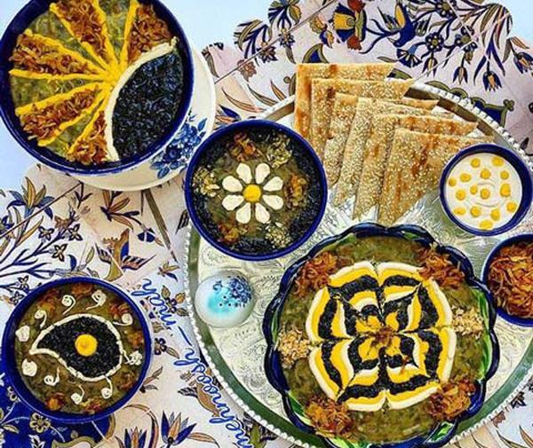عکس مدل تزیین آش رشته