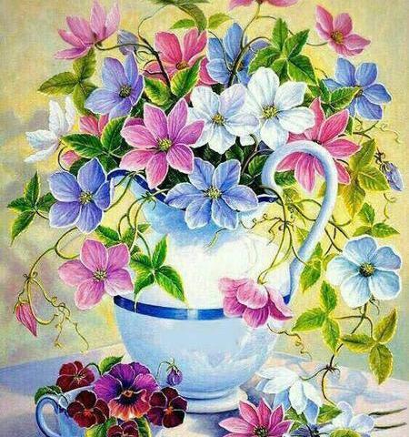 عکس نقاشی گل های زیبا اما ساده