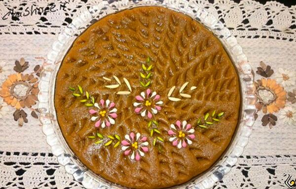 عکس تزیین حلوا نشاسته