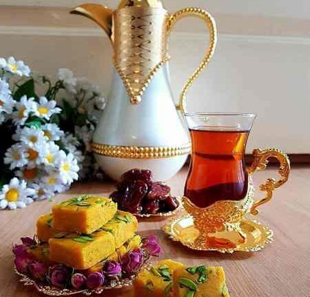 عکس تزیین حلوا نشاسته