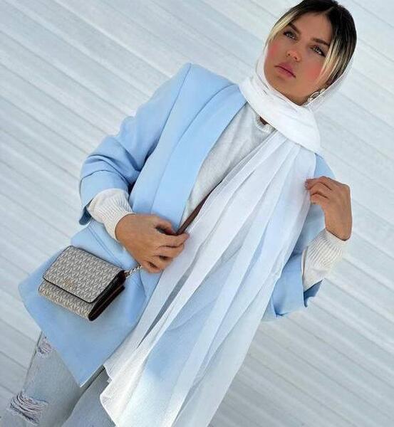 عکس شال آبی آسمانی