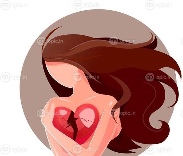 عکس قلب شکسته نقاشی شده