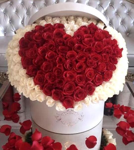عکس گل رز و قلب