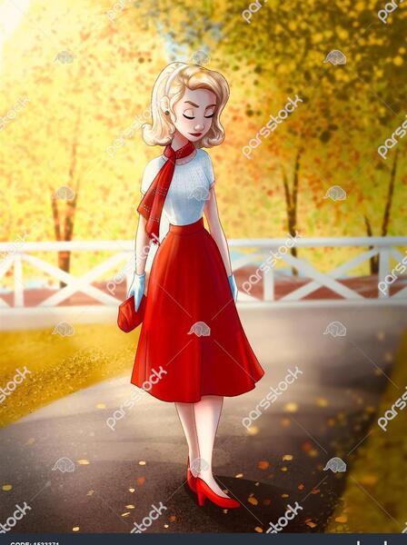 عکس دختر پاییزی نقاشی