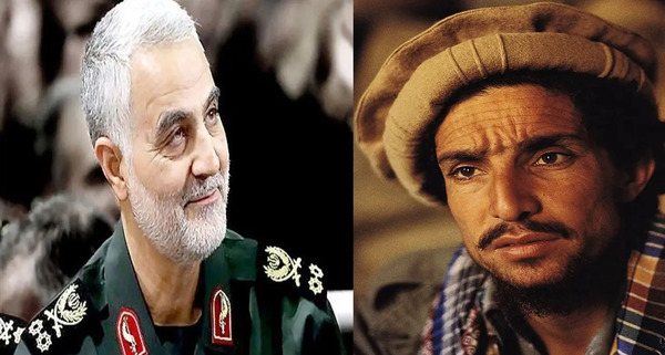 عکس شهید سلیمانی با احمد شاه مسعود