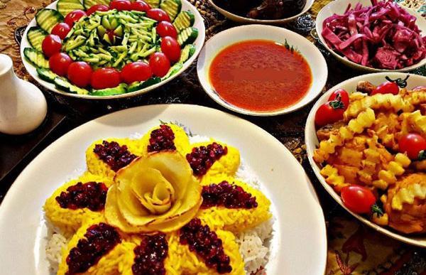 عکس تزیین برنج و زرشک