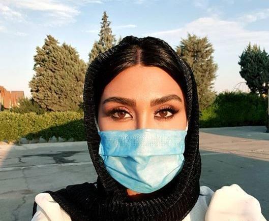 عکس دختر چشم مشکی با ماسک