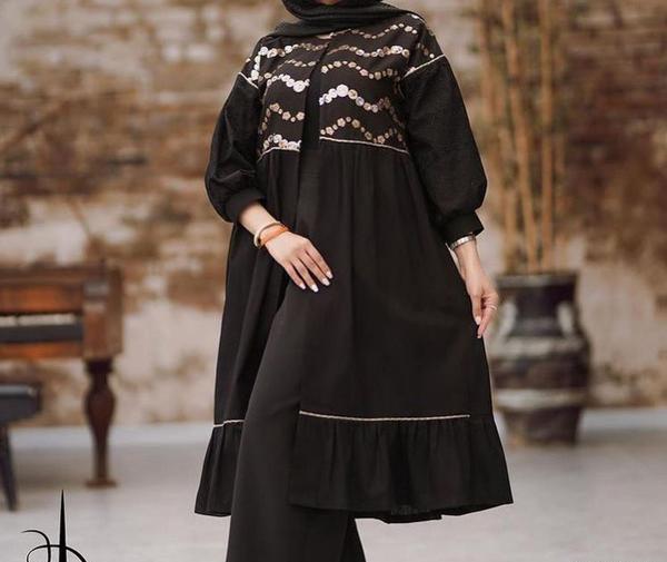عکس مانتو مشکی بلند