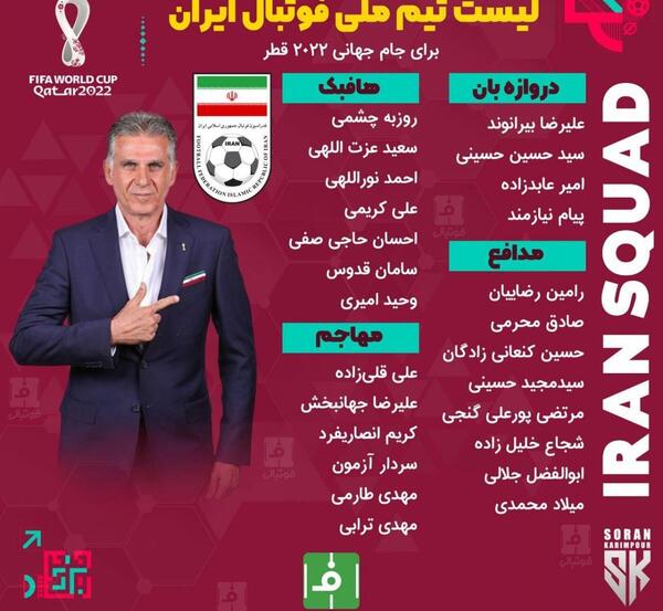 عکس بازیکنان جام جهانی ایران