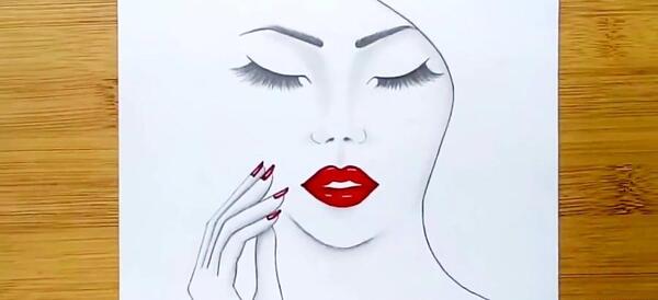 عکس نقاشی سیاه قلم آسان دخترانه