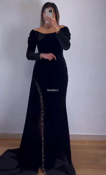 عکس لباس مجلسی شیک مشکی بلند