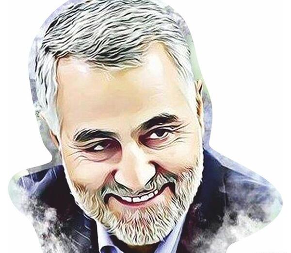 عکس حاج قاسم پشت ماشین
