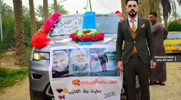 عکس حاج قاسم پشت ماشین