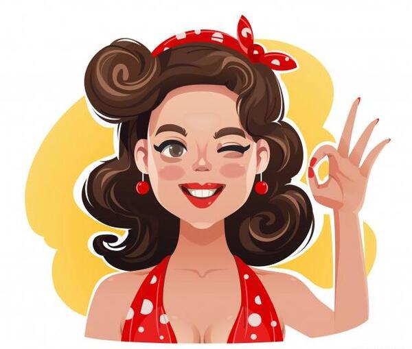 عکس دختر با علامت لایک