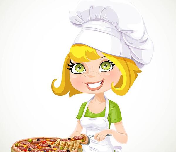 عکس دختر در حال اشپزی