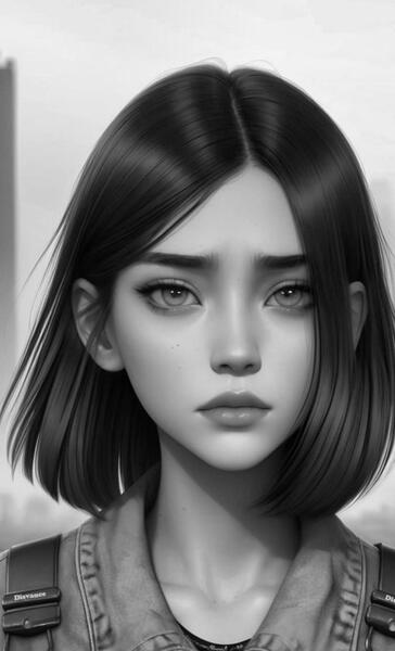 عکس نقاشی سیاه قلم غمگین
