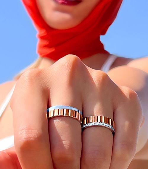 عکس حلقه ازدواج دوتایی