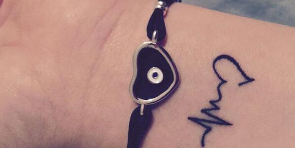 عکس طرح تاتو ضربان قلب روی مچ دست
