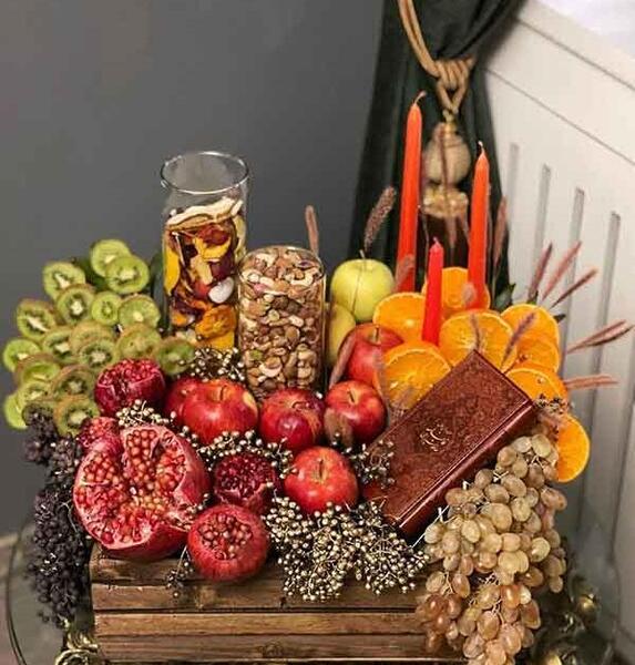 عکس ایده تزیین میوه برای شب یلدا