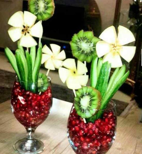 عکس ایده تزیین میوه برای شب یلدا