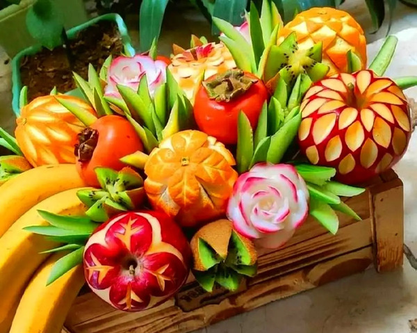 عکس ایده تزیین میوه برای شب یلدا