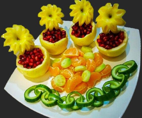 عکس ایده تزیین میوه برای شب یلدا