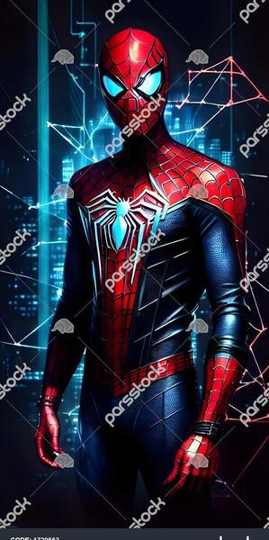عکس ایستاده مرد عنکبوتی