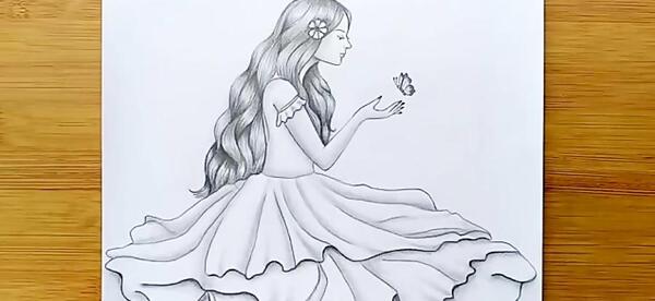 عکس نقاشی زیبا طراحی با مداد