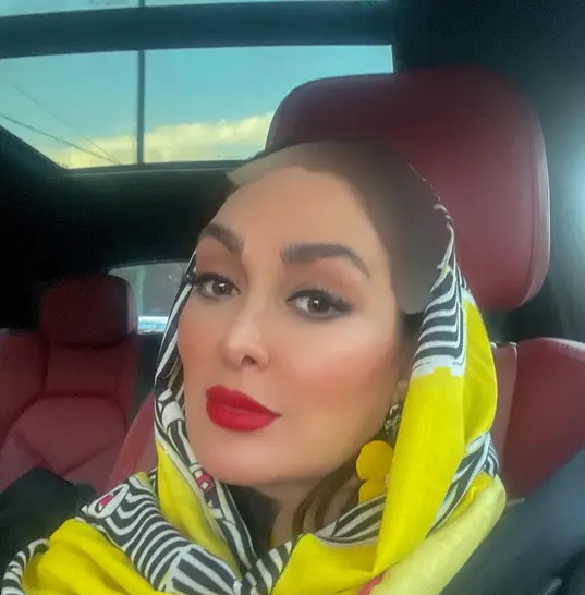 عکس الهام حمیدی با ماسک