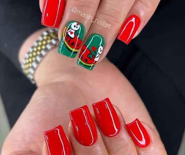 عکس کاشت ناخن شب یلدایی