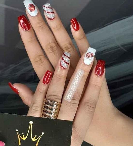 عکس کاشت ناخن شب یلدایی