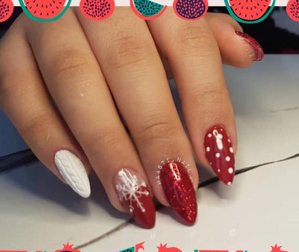 عکس کاشت ناخن شب یلدایی
