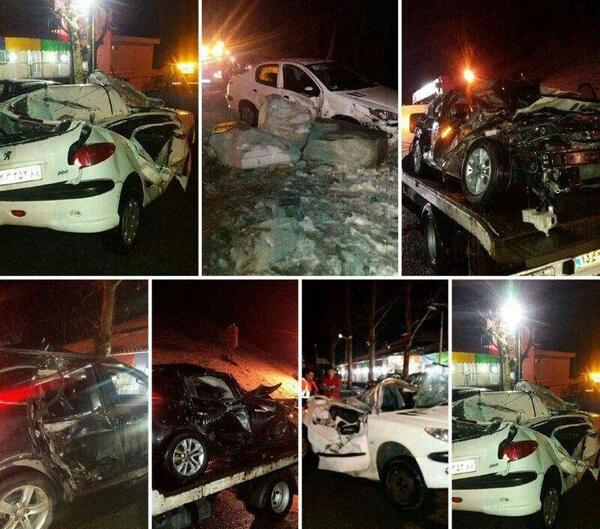 عکس جاده شمال در شب